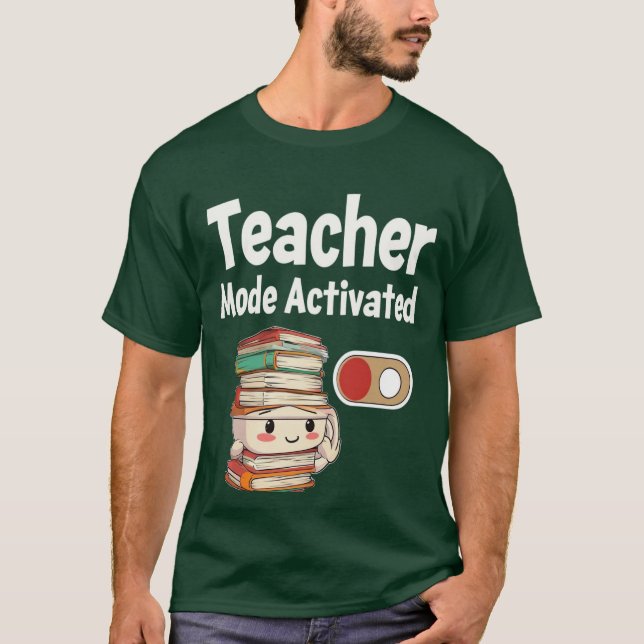 Camiseta Modo de Professora Ativado de Volta à Escola (Frente)