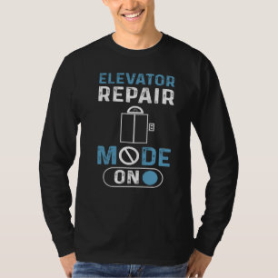 Camiseta Modo De Reparo Do Elevador No Elevador Mecânico Do