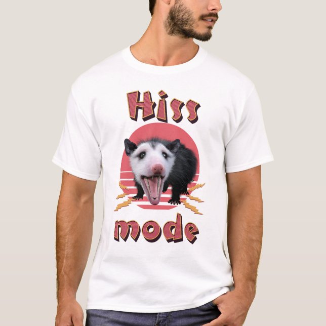 Camiseta Modo de Sibilo Possum Divertido Animal Caótico (Frente)