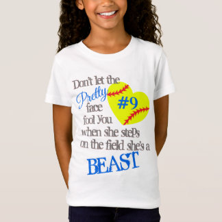 Camiseta Modo do animal: Menina do softball
