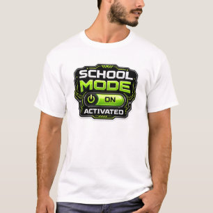 Camiseta Modo Escola Ativado Gamer Divertido De Volta às Au