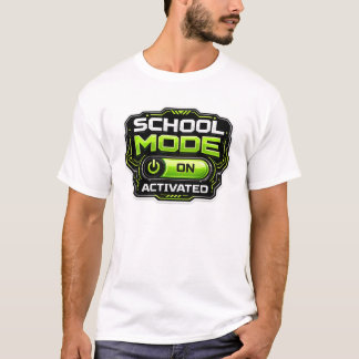 Camiseta Modo Escola Ativado Gamer Divertido De Volta às Au
