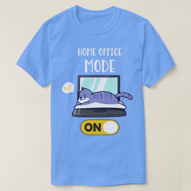 Camiseta Modo Escritório Doméstico Em Gato Preguiçoso Em Di (Frente do Design)