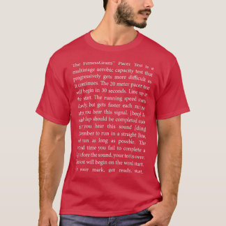 Camiseta Modo Escuro O script de cheio de Teste FitnessGram