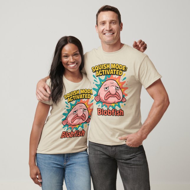 Camiseta Modo Esmagar Ativado – Blobfish Fofo (Unissex)