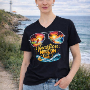 Camiseta Modo Férias Ativado Parece Como Paraíso de Praia D