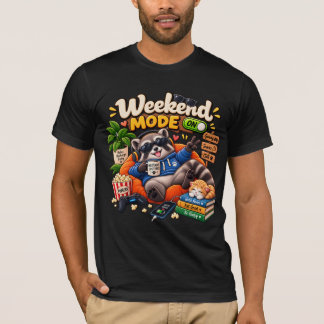Camiseta Modo Fim de Semana Guaxinim – Animal Preguiçoso Di