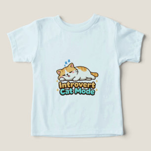 Camiseta Modo Gato Introvertido Engraçado 