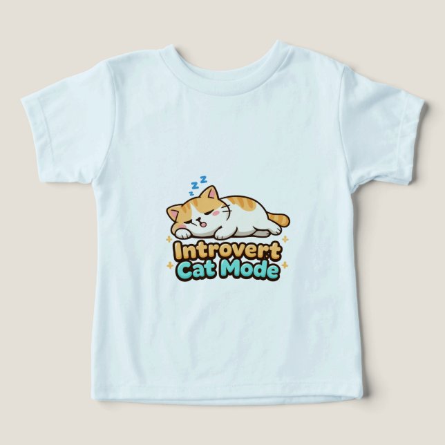 Camiseta Modo Gato Introvertido Engraçado  (Design frontal)