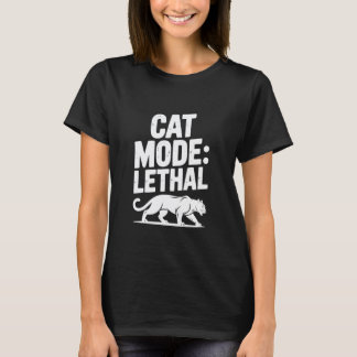 Camiseta Modo Gato Pantera Letal - Humor Felino Feroz 1