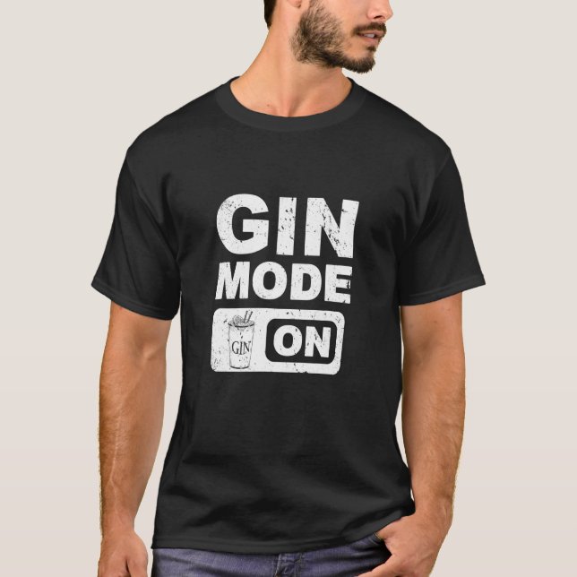 Camiseta Modo Gin Em Pun Gin Tonic E Álcool Selvagem Nig (Frente)