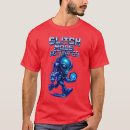 Camiseta Modo Glitch Ativado Energia de Alienígena Cibernét