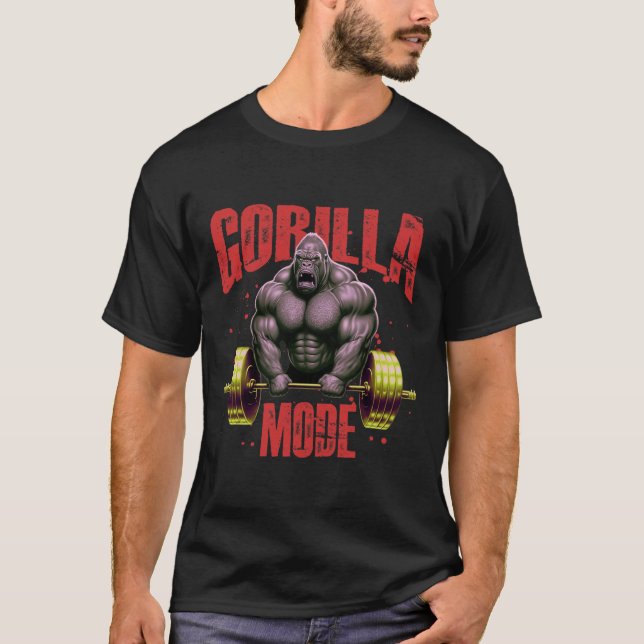 Camiseta Modo Gorila Academia de Levantamento de Peso Trein (Frente)