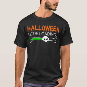 Camiseta Modo Halloween Carregando Bar de Carga do Caveira