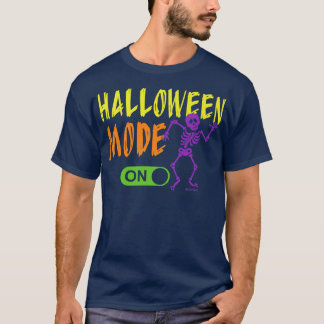 Camiseta Modo Halloween No Esqueleto Engraçado 