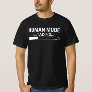 Camiseta Modo Humano Carregando - Erro Divertido de Tecnolo