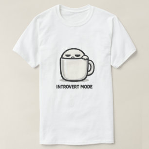 Camiseta Modo Introvertido Ativado - Personagem Cansado e F