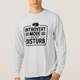 Camiseta Modo Introvertido Não Perturbe Tipografia Minimali