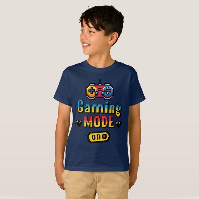 Camiseta Modo Jogo Pixel Retro (Frente Completa)