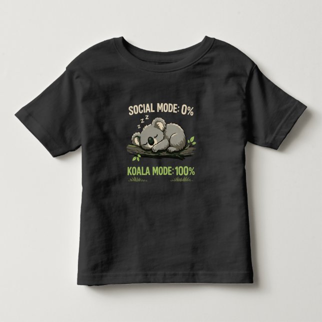Camiseta Modo Koalá Introvertido Engraçado (Frente)