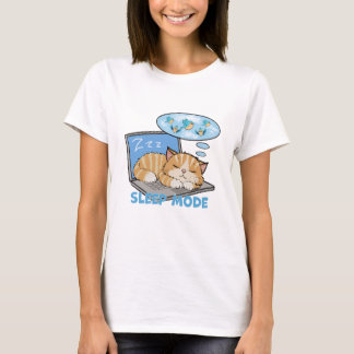 Camiseta Modo Latente, Gato Dormindo No Laptop