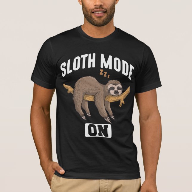 Camiseta Modo Lento Em Animal De Relaxamento Lento E Pregui (Frente)