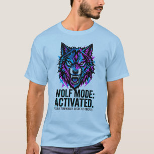 Camiseta Modo Lobo Ativado Abrace a Besta Rua Neon