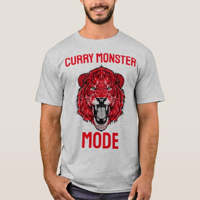 Camiseta Modo Monstro do Curry Amante do Curry (Frente)