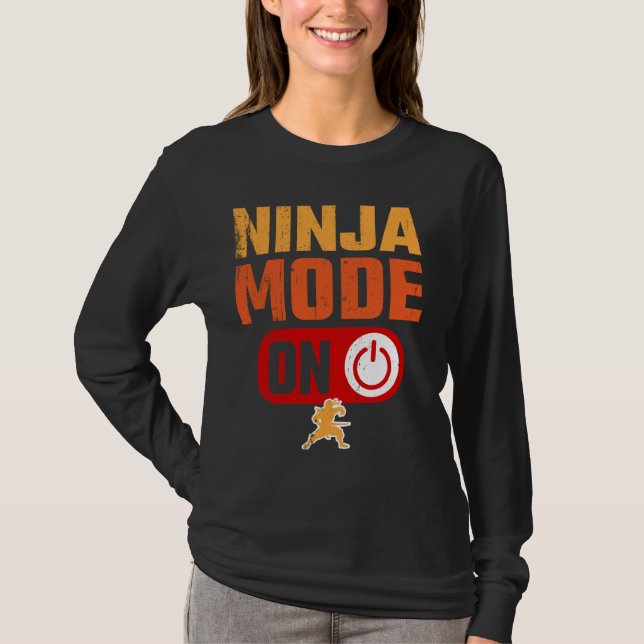 Camiseta Modo Ninja no Guerreiro Engraçado (Frente)
