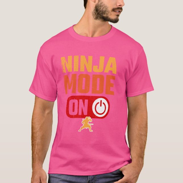 Camiseta Modo Ninja no Guerreiro Engraçado (Frente)