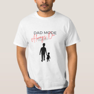 Camiseta Modo Pai Vermelho Preto Sempre Ativado
