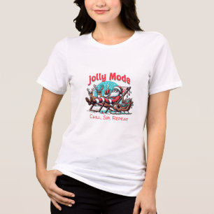 Camiseta Modo Papai Noel Alegre: Relaxar, Beber, Repetir” p