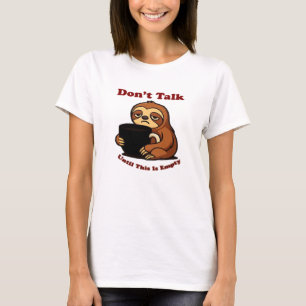 Camiseta Modo Preguiça Não Fale Até Este Café Acabar! Ov