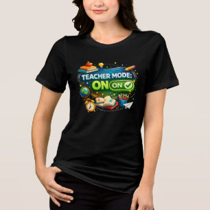 Camiseta Modo Professor: LIGADO – Design Fofo de Volta às A