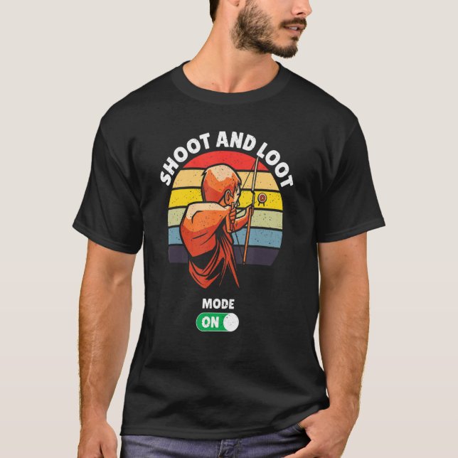 Camiseta Modo Shoot E Loot Em Archery Hunting Archer (Frente)