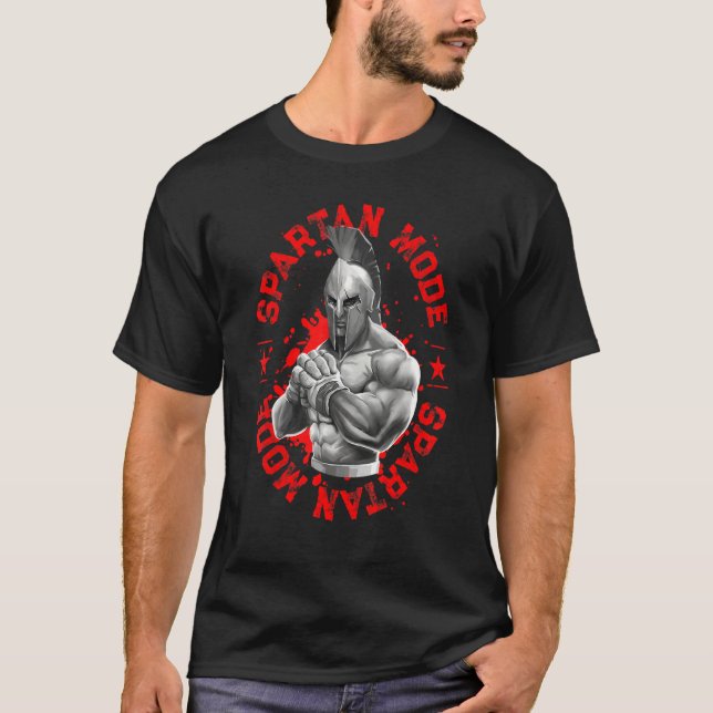 Camiseta Modo Spartan Workout Sparta Fighter Gladiator Boxi (Frente)