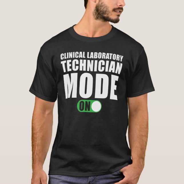 Camiseta Modo Técnico de Laboratório Clínico em (Frente)