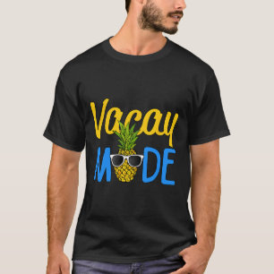 Camiseta Modo Vacante Abacaxi Férias Familiares Engraçadas