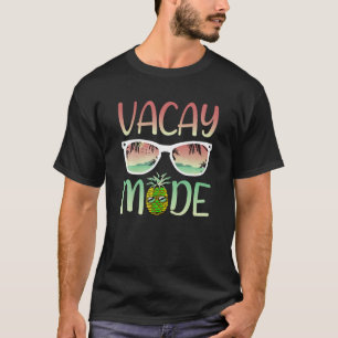 Camiseta Modo Vacante Ananas Engraçadas com Óculos de Sol n