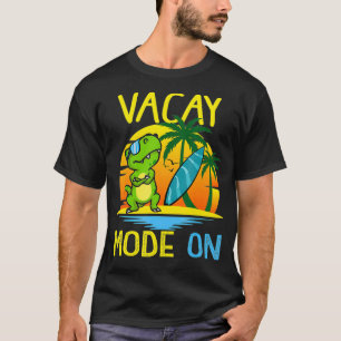 Camiseta Modo Vacante Na Família Tropical De Dinossauro De