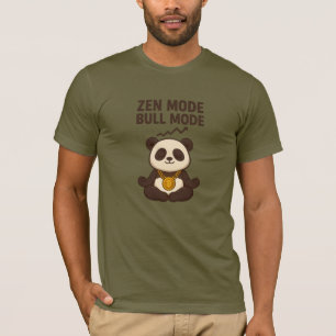 Camiseta Modo Zen Modo Touro Bebê Panda Bitcoin
