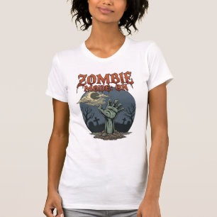 Camiseta Modo Zumbi Halloween Mão Lua Cemitério_1