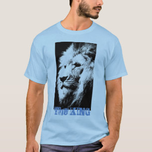 Camiseta Modos de Pop de Arte Lion Moderno com Tendência Az