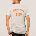 Camiseta Modos Números de Jersey de Leitor Soft Premium Per<br><div class="desc">Crie seu próprio personalizado, personalizado, premium, unisex, moderno, tipografia laranja-na moda, fonte/script, número de camisa com nome de jogador monograma, triblenda macia, ajustado moderno, pescoço da tripulação, mangas curtas em equipe / clube / liga / camisa pessoal. Basta digitar seu nome / nome do jogador e número de camisa do...</div>