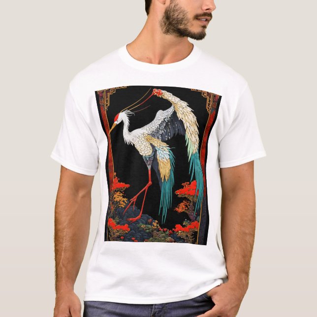 Camiseta Moebius Crane Dragon Pixel Art - Maquenda Style" (Frente)
