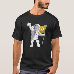CAMISETA MOEDA DE CÃES DE CÃES DE CÃES SHIBA INU ASTRONAUTA