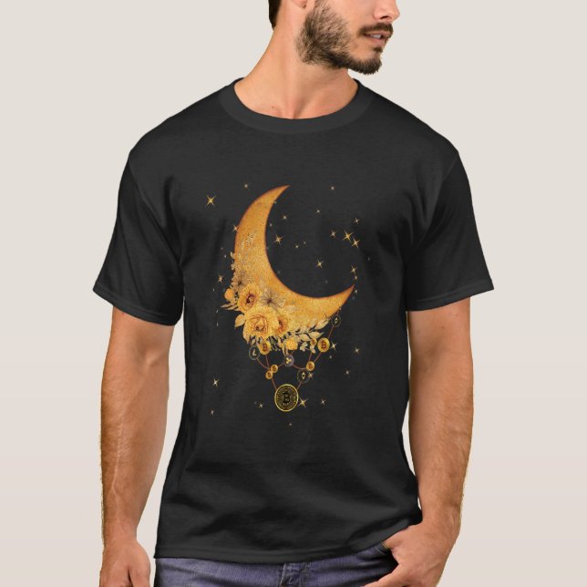 Camiseta Moeda Virtual No Gráfico Espiritual Da Lua (Frente)