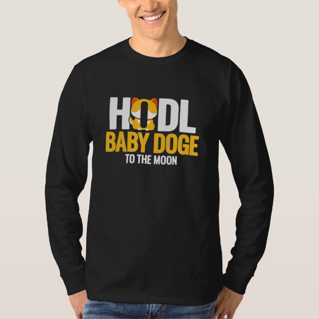 Camiseta Moedas De Cães Para Cão Da Lua Cripto Cão Bebê (Frente)