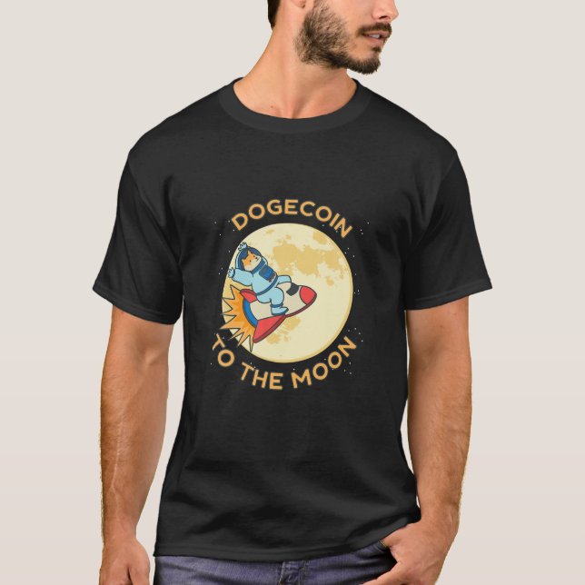 Camiseta Moedas De Dogecina Para O Astronauta Da Lua Cripto (Frente)