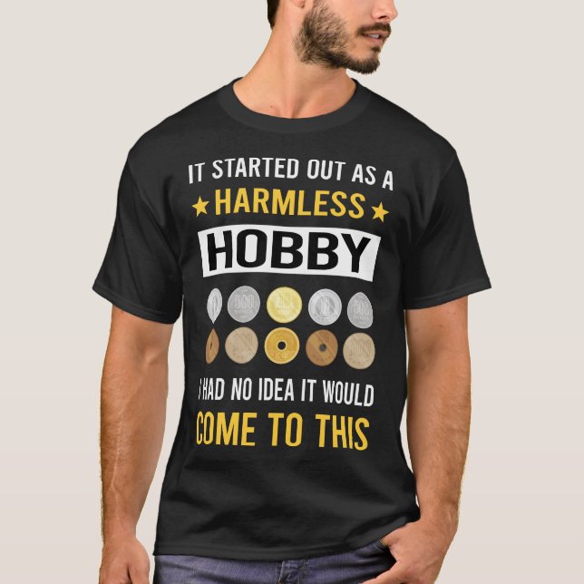 Camiseta Moedas De Hobby Sem Danos Que Recolhem Moedas (Frente)